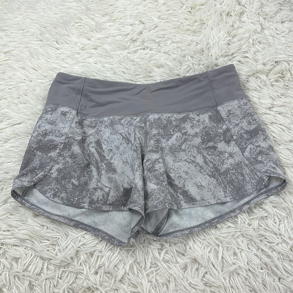 Lululemon Run Times Short II *4" Washed Marble Alpine White Silverscreen